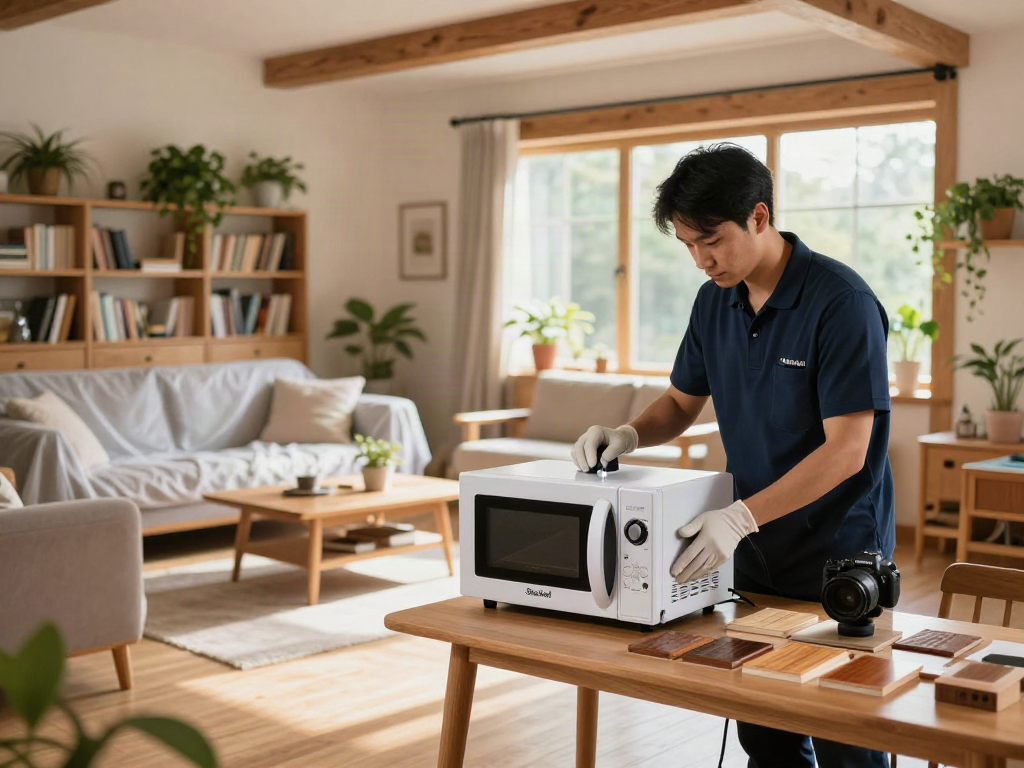 Traitement du bois sans produits chimiques avec Shashel®, démonstration professionnelle dans un intérieur accueillant.